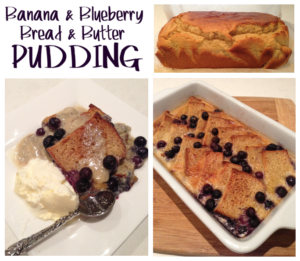 Banana and Blueberry Bread and Butter Pudding 1